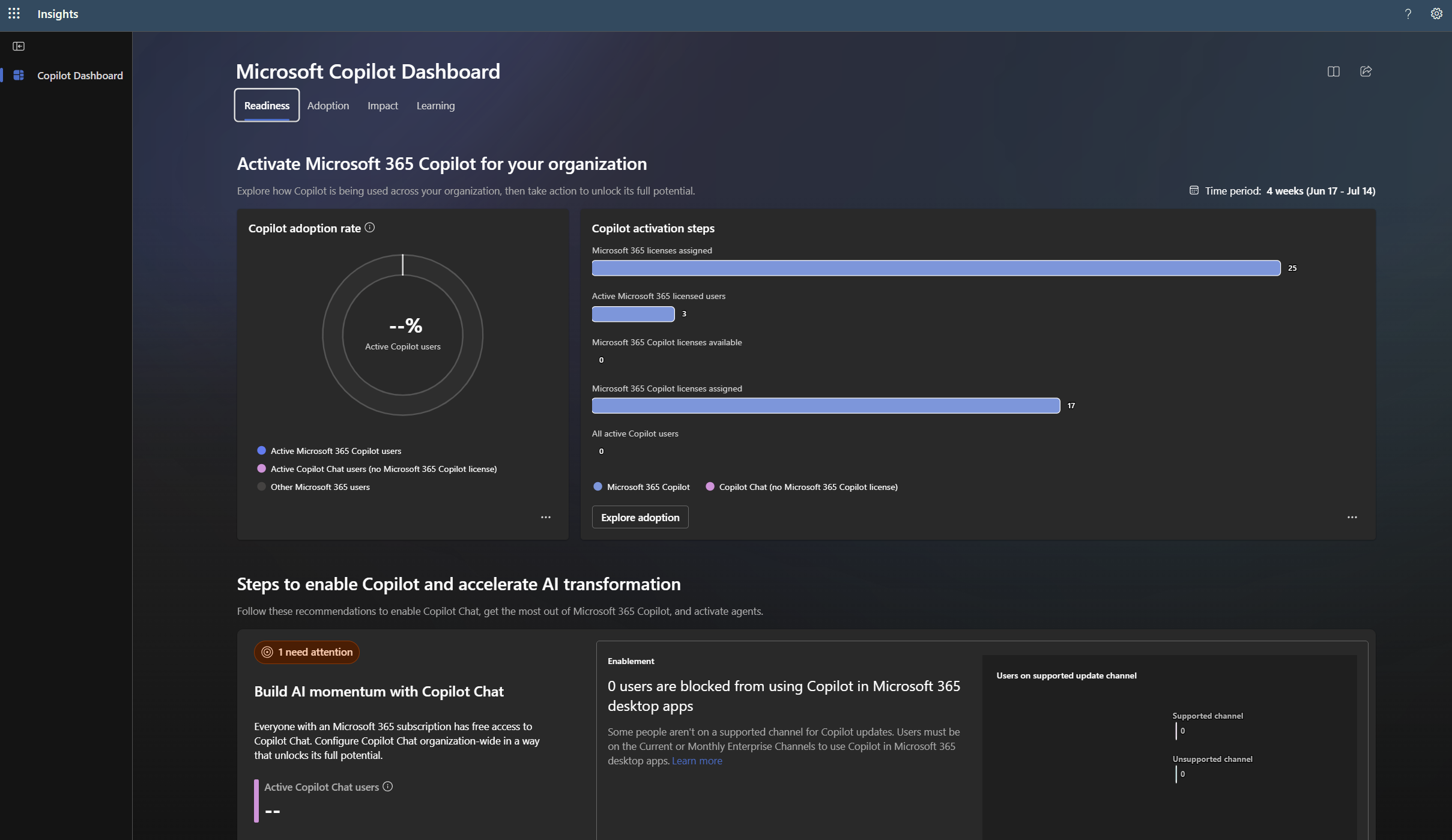Suivre le déploiement de Copilot avec Copilot Dashboard : étape 2
