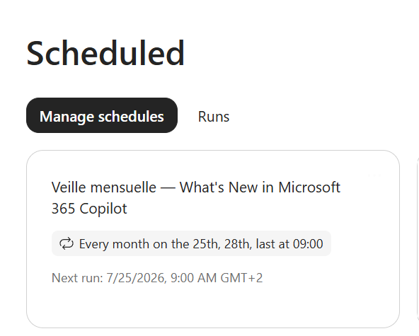 Automatiser sa veille Copilot : un « What's New » mensuel généré et envoyé par Cowork : étape 7 (2)