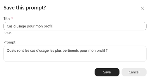 Enregistrer un prompt pour le réutiliser en un clic : étape 4