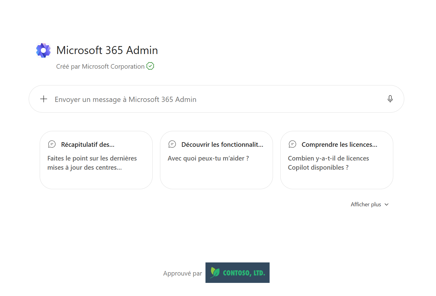 Microsoft 365 Admin Agent : administrer votre tenant en langage naturel : étape 2