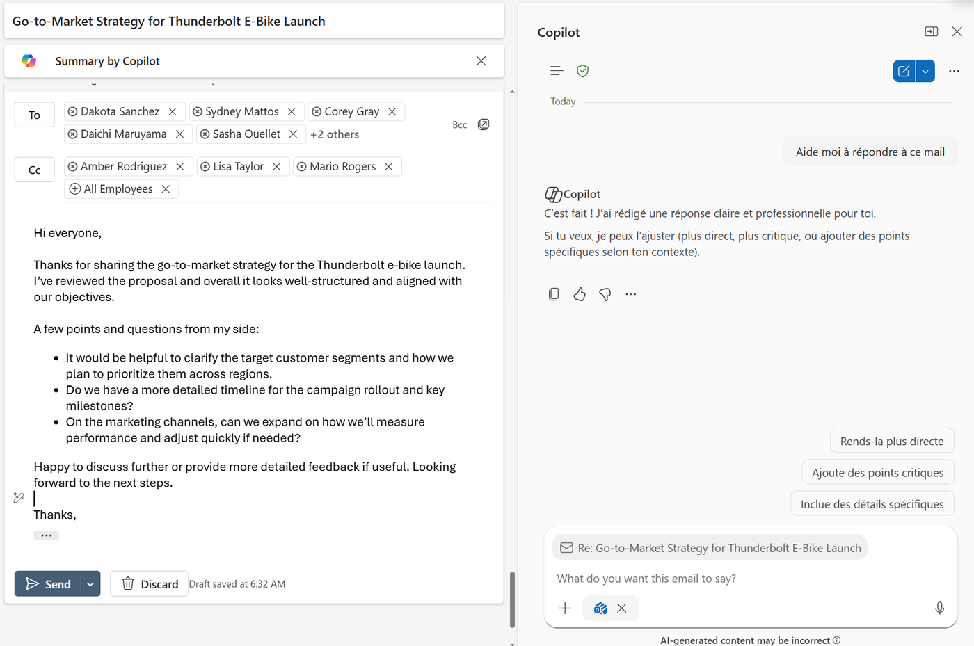 Résumer sa boîte mail et répondre à un mail : étape 3