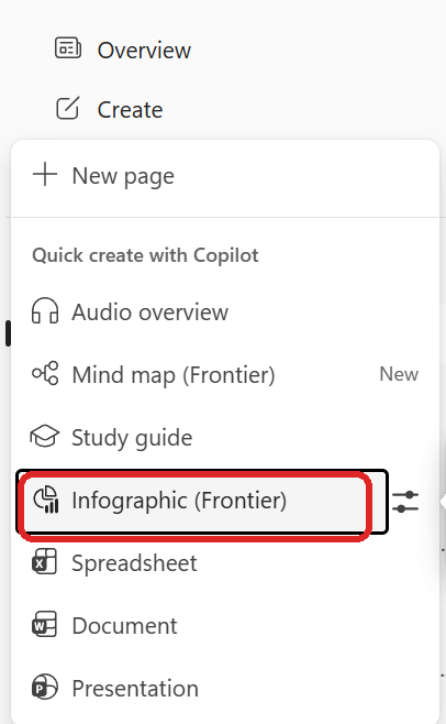 Créer une infographie depuis Notebooks, à partir de vos propres contenus : étape 3