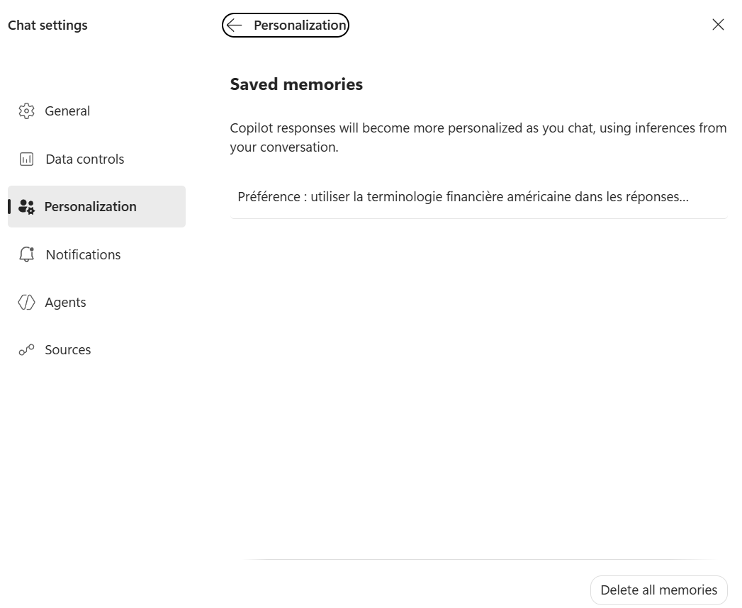 Personnaliser Copilot : Custom Instructions et Memories : étape 6 (2)