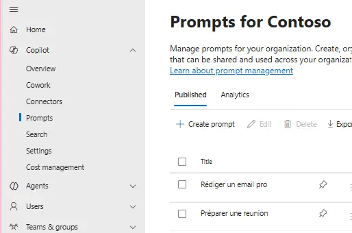 Prompts d'organisation : structurer et réutiliser vos interactions Copilot : étape 2