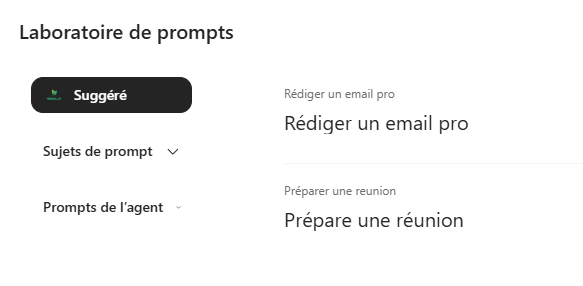 Prompts d'organisation : structurer et réutiliser vos interactions Copilot : étape 4