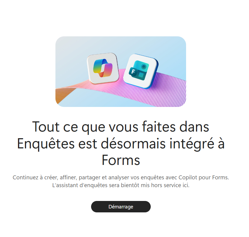 Sondages et Copilot : le Surveys Agent laisse place à Copilot dans Forms : étape 1