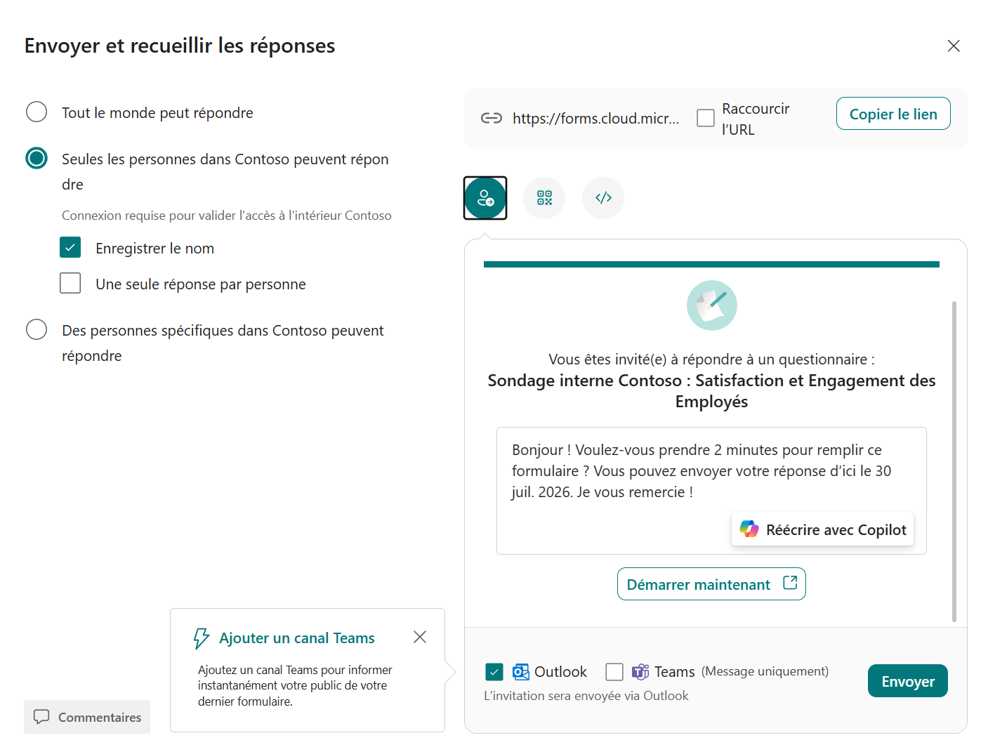 Sondages et Copilot : le Surveys Agent laisse place à Copilot dans Forms : étape 4