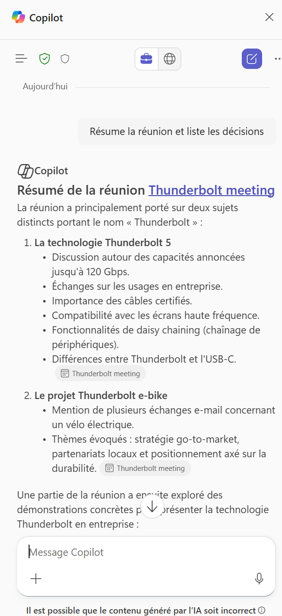 Obtenir le récapitulatif d'une réunion Teams : étape 2