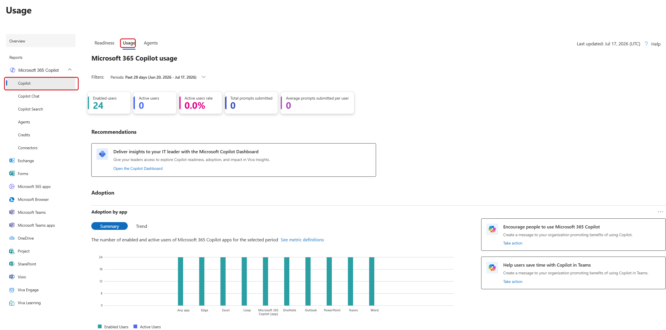 Suivre le déploiement de Copilot avec Copilot Dashboard : étape 1